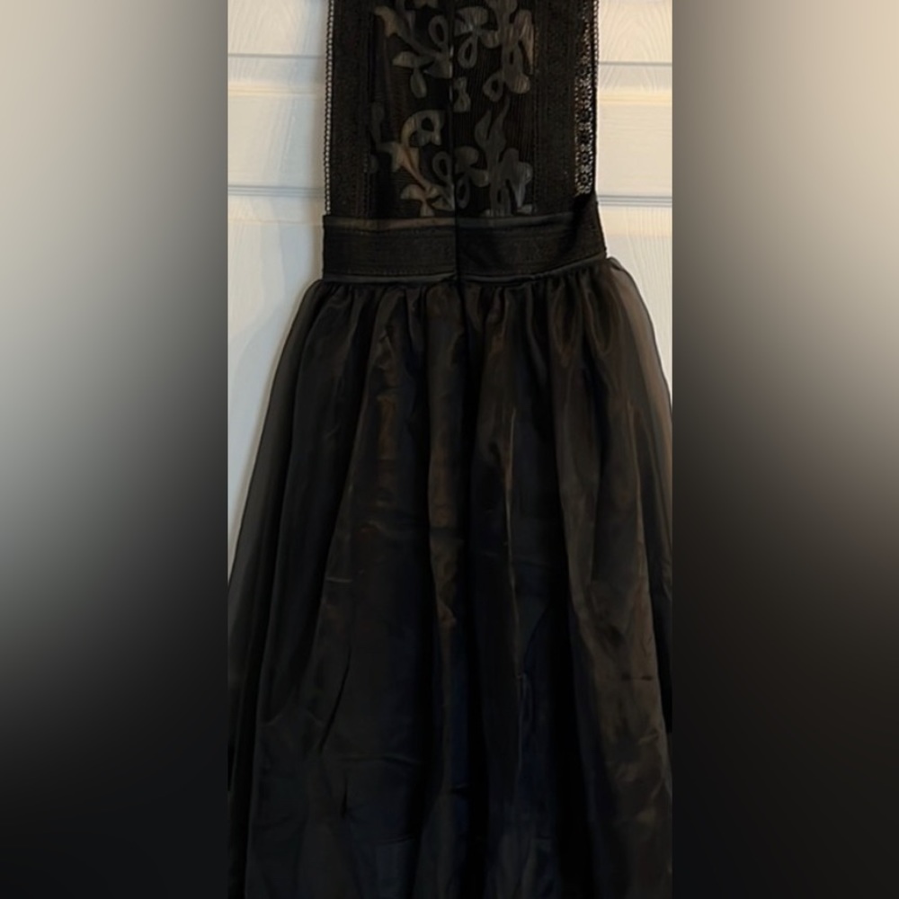 High-low black dress